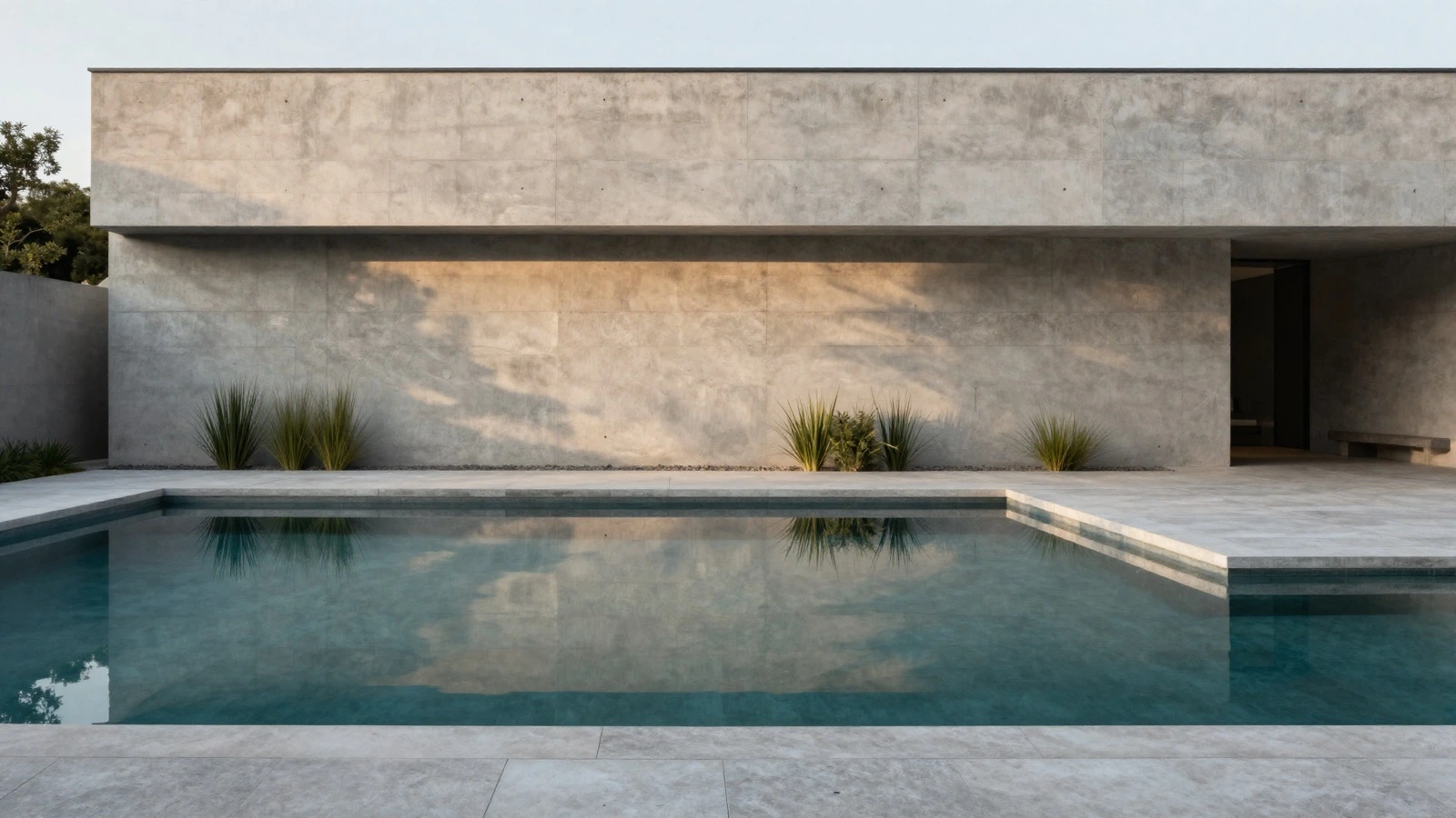 Outdoor facilities, design pool with exposed concrete